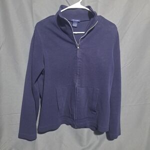 The Limited Boys Sz LARGE Full Zip Long Sleeve Navy Cotton Poly Blend‎